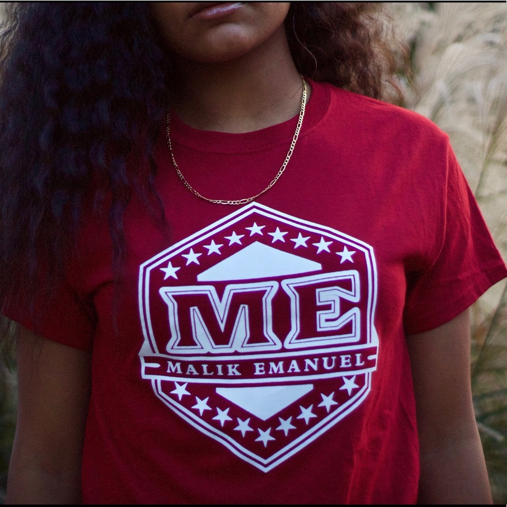 Red Malik Emanuel Logo T Shirt